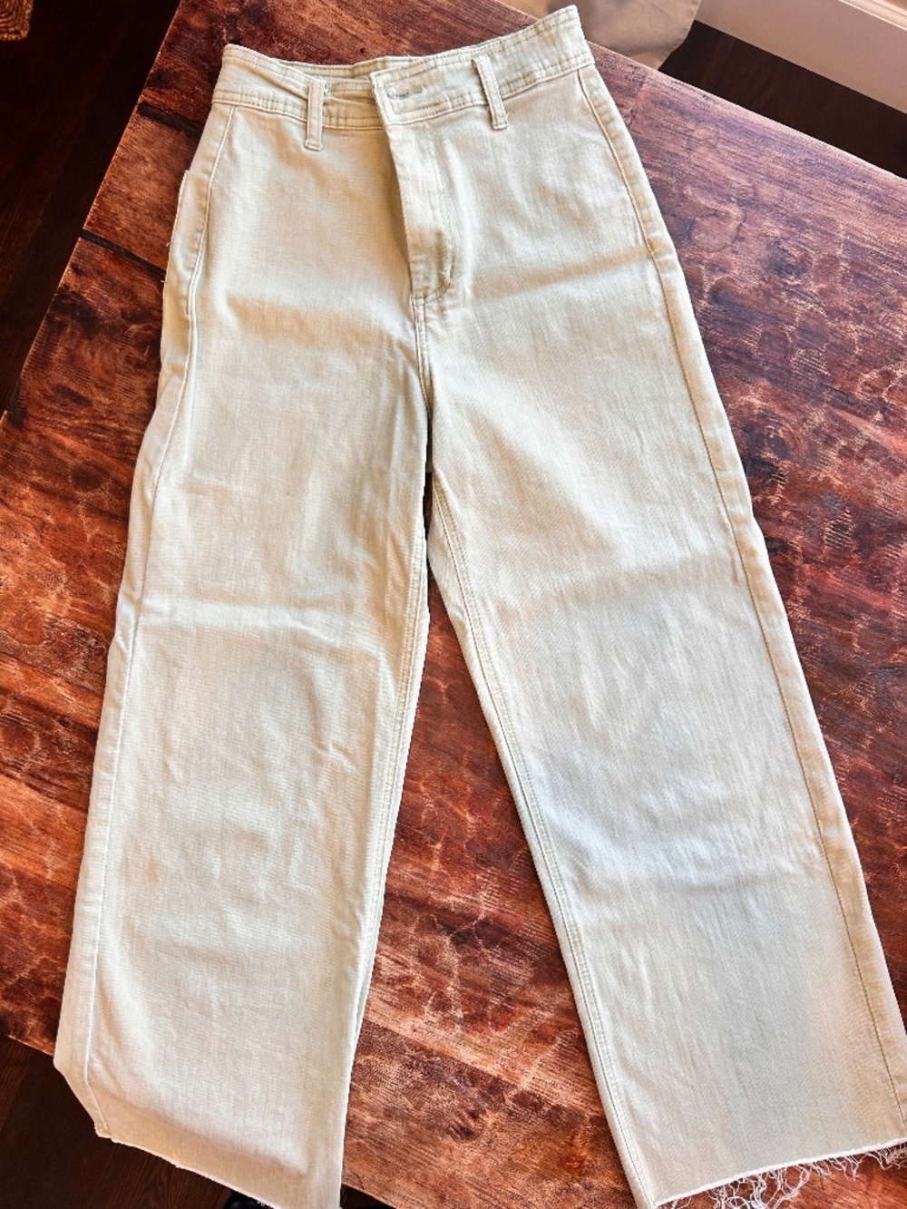 Sage Green Wide Leg Jeans
